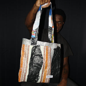 Upcycled Plastic Tote Bag - Kubolor Studios x mensah*