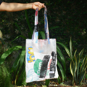 Upcycled Plastic Tote Bag - Kubolor Studios x mensah*