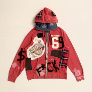 Reworked Double Hooded Sweatshirt (XL) - mensah*