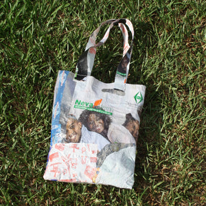 Upcycled Plastic Tote Bag - Kubolor Studios x mensah*
