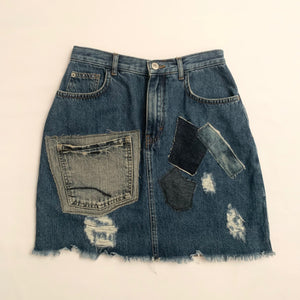 Reworked Denim Skirt (34FR, 25"US) - mensah*