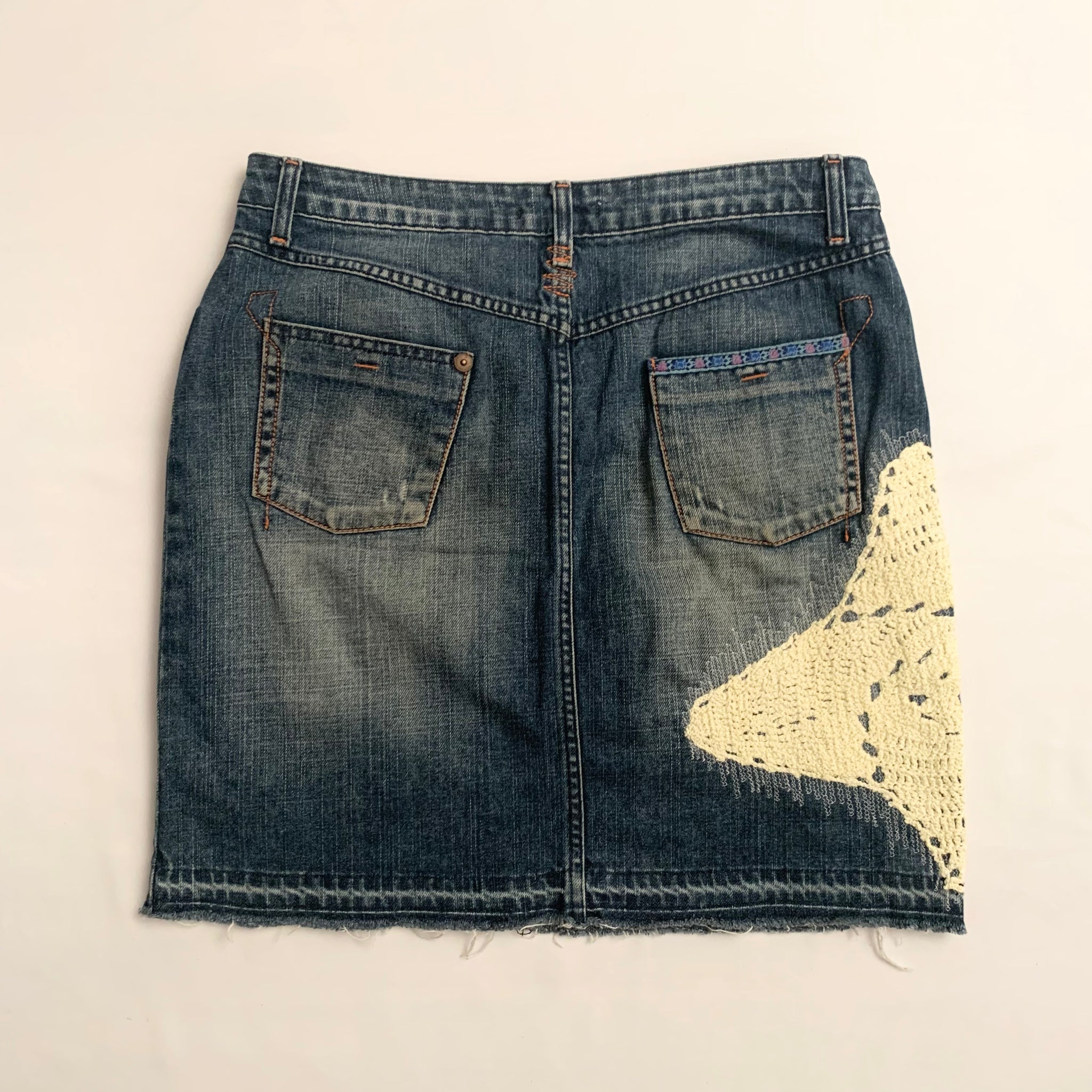 Doily Denim Skirt (38FR, 28"US) - mensah*