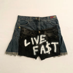 Live Fa$t Denim Skirt (38FR, 28"US) - mensah*