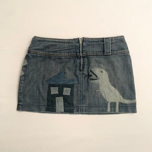 "Dino Attack" Denim Skirt (38FR, 28"US) - mensah*