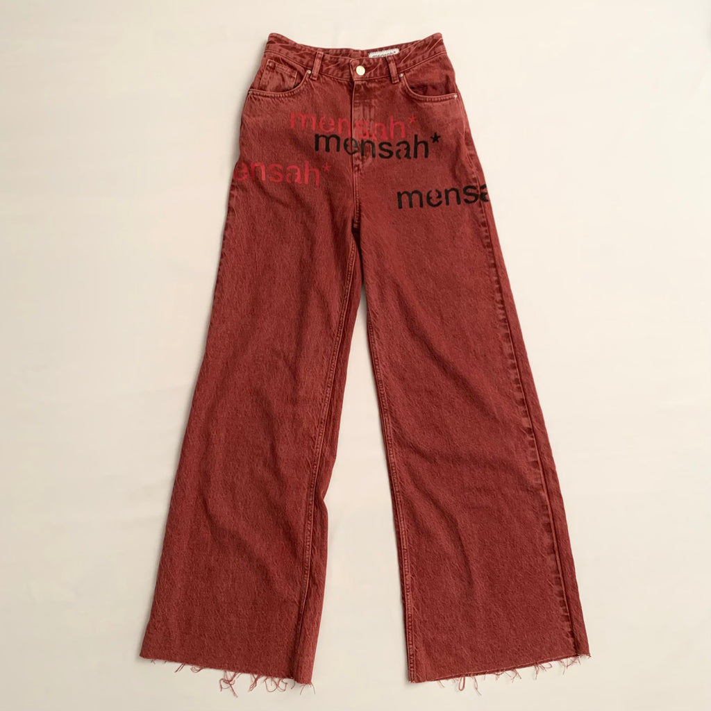 Multi Logo Red Jeans (extra long) (36FR, 27"US) - mensah*