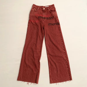 Multi Logo Red Jeans (extra long) (36FR, 27"US) - mensah*