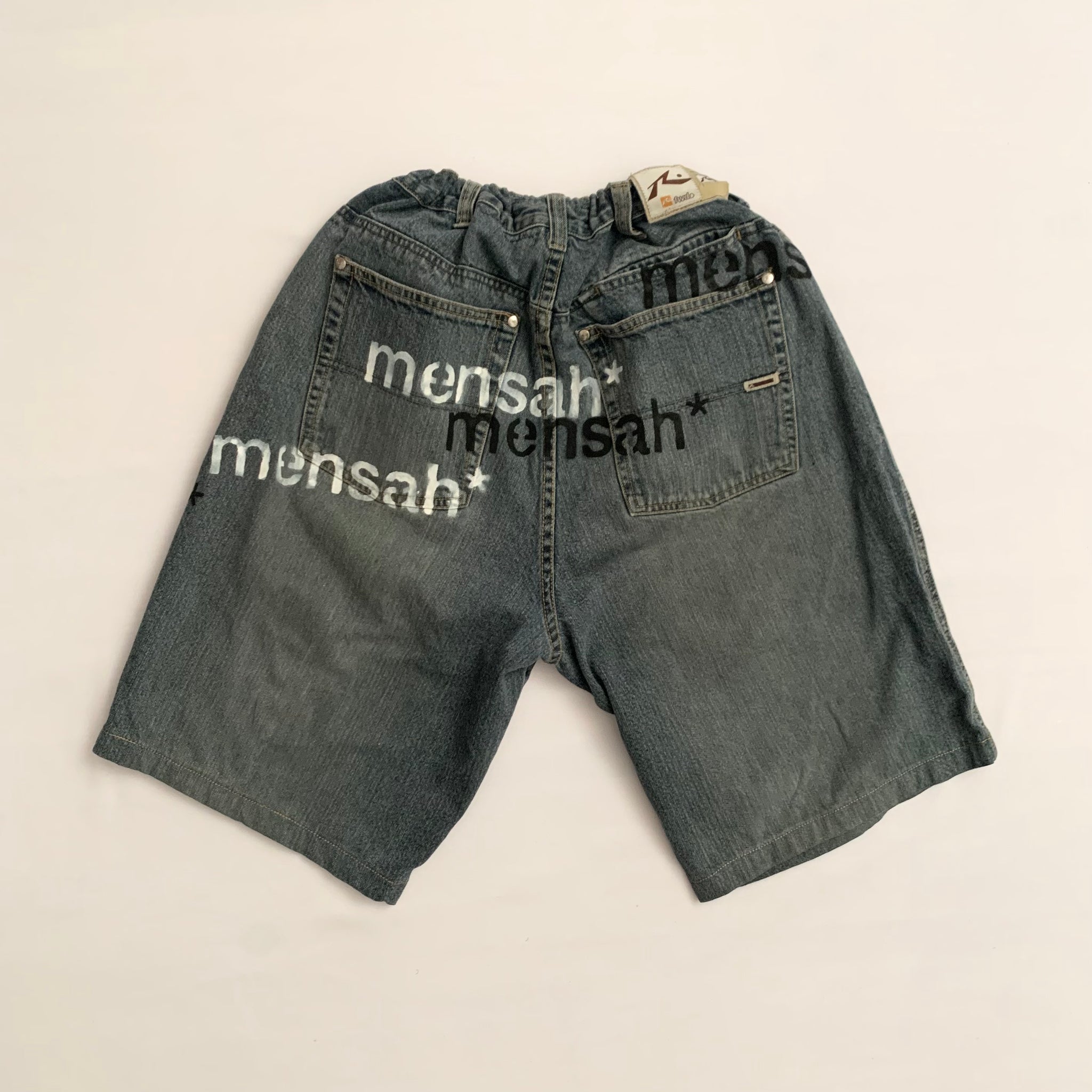 Multi Logo Denim Shorts (46FR, 36"US) - mensah*