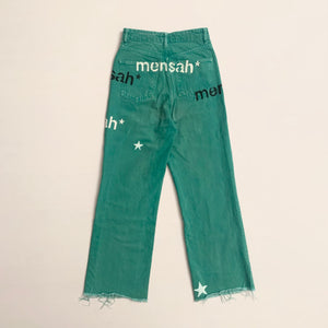 Multi Logo Green Jeans (34FR, 25"US) - mensah*