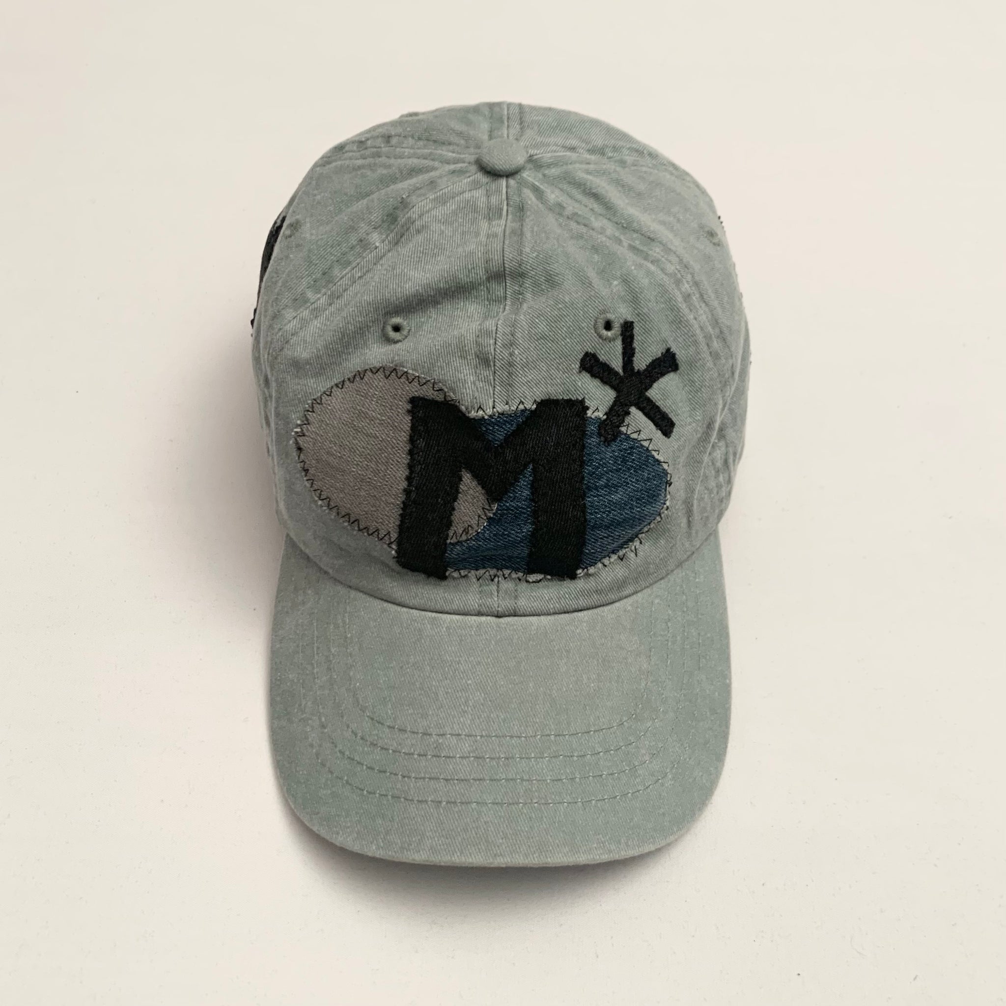 Pale Green Denim Cap - mensah*